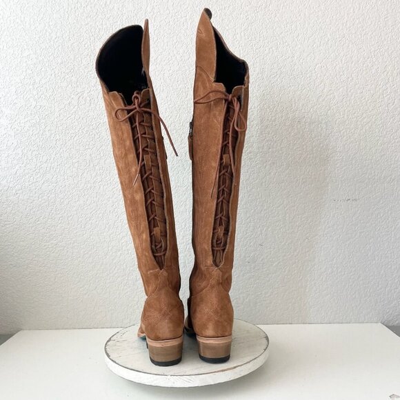 Lane LEXINGTON Over the Knee Womens Cowboy Boots 7.5 Brown Western Cowgirl Tall - Picture 3 of 11